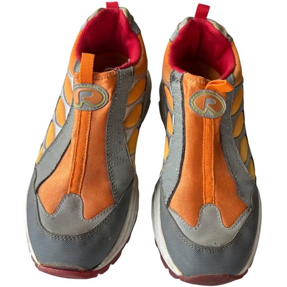 Women's REPORT Racer Leather Sneakers Orange/Red/Gray Size 9 (READ Notes) - Picture 2 of 16